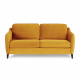 HEXAGONE  Canapé Convertible 3 places - Velours ocre - Couchage express - L 182 x P 85 x H 97 cm - CLYDE