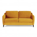 HEXAGONE  Canapé Convertible 3 places - Velours ocre - Couchage express - L 182 x P 85 x H 97 cm - CLYDE