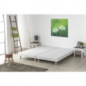 DEKO DREAM Rakenne Lot de 2 Sommiers tapissiers a lattes - 160 x 200 cm - Bois massif blanc + Pied