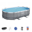 Kit Piscine hors sol tubulaire BESTWAY - Power Steel- 488 x 305 x 107 cm - Ovale (Livrée avec une échelle, une bâche, un épu…