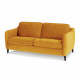 HEXAGONE  Canapé Convertible 3 places - Velours ocre - Couchage express - L 182 x P 85 x H 97 cm - CLYDE