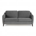 HEXAGONE Canapé convertible couchage express - 3 places - Velours gris - L 182 x P 85 x H 97 cm - CLYDE