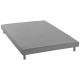 DEKO DREAM Rakenne Sommier tapissier a lattes 160 x 200 - Bois massif gris + pieds