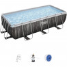 Kit Piscine hors sol tubulaire BESTWAY - Power Steel - 404 x 201 x 100 cm - Rectangulaire (Filtre a sable, échelle, diffuseur)