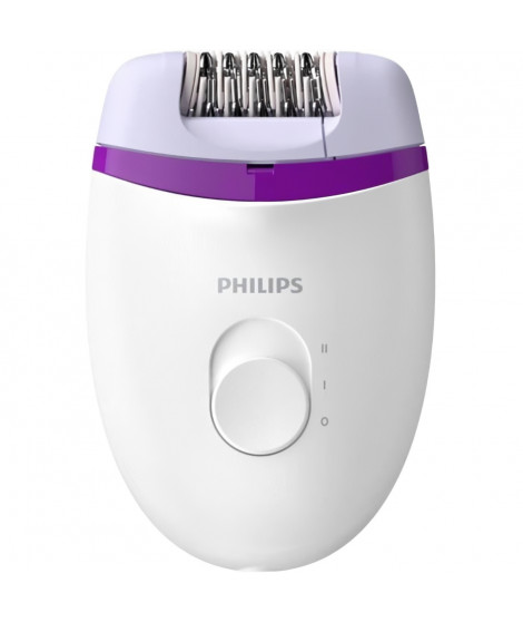 PHILIPS BRE225/00 Epilateur Satinelle - 2 vitesses - Compact sur secteur violet - Blanc & Violet