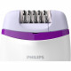 PHILIPS BRE225/00 Epilateur Satinelle - 2 vitesses - Compact sur secteur violet - Blanc & Violet