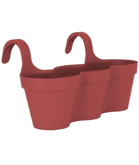 ARTEVASI Jardiniere Pot de fleurs pour balcon Capri Individ - 30,5 x 54 x H 28 cm - 11 L - Rouge foncé