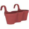 ARTEVASI Jardiniere Pot de fleurs pour balcon Capri Individ - 30,5 x 54 x H 28 cm - 11 L - Rouge foncé