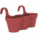 ARTEVASI Jardiniere Pot de fleurs pour balcon Capri Individ - 30,5 x 54 x H 28 cm - 11 L - Rouge foncé