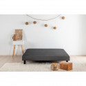 DEKO DREAM Rakenne - Sommier tapissier a lattes 140 x 190 - Bois massif gris anthracite + pieds