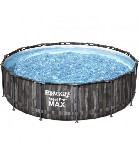 Kit Piscine hors sol tubulaire BESTWAY Steel Pro Max - 427 x 107 cm - Ronde (Livrée avec pompe de filtration, échelle)