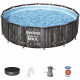 Kit Piscine hors sol tubulaire BESTWAY Steel Pro Max - 427 x 107 cm - Ronde (Livrée avec pompe de filtration, échelle)