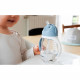 BEABA, Biberon/Tasse d'apprentissage 2 en 1, Tasse Paille Enfant, 100% étanche, Anti-fuite, 300 ml - windy blue