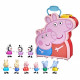 Peppa Pig Peppa's Adventures Mallette Peppa, George et leurs amis, jouet préscolaire, 9 figurines avec les soeurs Zebra