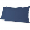 LOVELY HOME Lot de 2 taies d'oreiller rectangulaires - 50 x 70 cm - 100% coton - Bleu