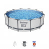 Kit Piscine hors sol tubulaire BESTWAY Steel Pro Max- 366 x 100 cm - Ronde (Livrée avec filtre a cartouche + échelle de sécu…