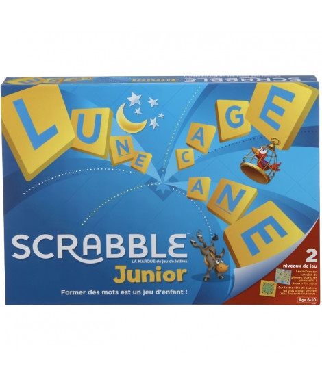 Mattel Games - Scrabble Junior - Jeu de société et de lettres - 2 a 4 joueurs - Des 6 ans