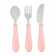BEABA, Set de 3 couverts inox old pink