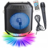 INOVALLEY HP74BTH - Enceinte lumineuse karaoké Bluetooth 20W - Lumiere LED multicolore - Port USB, Radio FM, Entrée micro, Au…