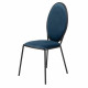 Lot de 2 Chaises - Velours Bleu - L 51 x P 96 x H 52,5 cm - LOUIS