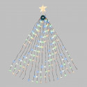 Manteau lumineux LOTTI pour sapin de Noël - Vert + Cimier Étoile - 304 gouttes LED lumiere RGB - H155cm