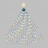 Manteau lumineux LOTTI pour sapin de Noël - Vert + Cimier Étoile - 304 gouttes LED lumiere RGB - H155cm