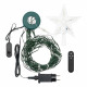 Manteau lumineux LOTTI pour sapin de Noël - Vert + Cimier Étoile - 304 gouttes LED lumiere RGB - H155cm