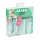 BEABA, Set Repas Bébé, Avec Ventouse, Anti dérapant, Assiette Silicone Compartimentée + Cuillere, Sain et Durable,Bleu