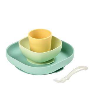 Béaba Repas Coffret Silicone Jaune 4 pieces