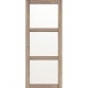 OPTIMUM - Kit porte coulissante 3 carreaux + rail + bandeau Vérone - H.204 x L.83 x P.4 cm - Chene taupe