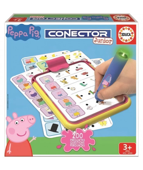 Jeu éducatif électronique Peppa Pig Conector Junior - EDUCA - Plus de 200 questions - Mixte - Jaune