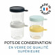 BÉABA Coffret 4 portions verre, pots de conversation (150ml yellow / 150ml light blue / 250ml dark blue / 250ml light mist)