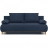 Banquette convertible 3 places MIKA - Tissu bleu foncé - Coffre de rangement - L 192 x H 84 x P 93 cm