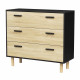 Commode avec 3 tiroirs - Pieds bois de pin noir - LILA