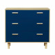 Commode avec 3 tiroirs - Pieds bois de pin bleu - LILA