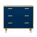 Commode avec 3 tiroirs - Pieds bois de pin bleu - LILA