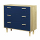 Commode avec 3 tiroirs - Pieds bois de pin bleu - LILA