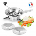 MOULINEX A45306 Moulin a légumes 24 cm, 2 grilles inox, Pied rabattables, Soupe, Purée, Coulis, Fabriqué en France, Inox