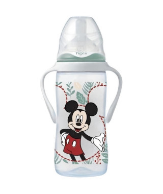 TIGEX Biberon d'apprentissage Mickey - Col large - 3 vitesses - 300 ml - 6 mois+