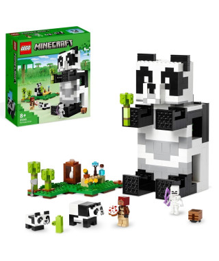 LEGO Minecraft 21245 Le Refuge Panda, Jouet de Maison, avec Figurines Animaux et Squelette