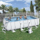 Kit Piscine hors sol tubulaire BESTWAY Power steel - 549 x 274 x 122 cm - Rectangulaire (Filtre a sable, échelle, diffuseur)