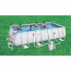 Kit Piscine hors sol tubulaire BESTWAY Power steel - 549 x 274 x 122 cm - Rectangulaire (Filtre a sable, échelle, diffuseur)