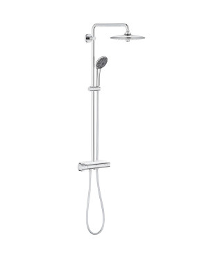 GROHE Colonne de douche robinet thermostatique Vitalio Joy 260, 50% d'économie d'eau et d'énergie, douchette 3 jets, 26403001