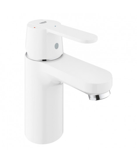 Mitigeur monocommande Lavabo GROHE Get Blanc - Taille S - Corps lisse - Bonde clic clac