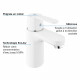 Mitigeur monocommande Lavabo GROHE Get Blanc - Taille S - Corps lisse - Bonde clic clac