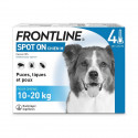 FRONTLINE Spot On Chien M - 10 a 20 kg - 4 pipettes- Puces tiques et poux