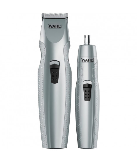 Tondeuse barbe - WAHL - Mustache & Beard - avec tondeuse nez/oreilles - sabots variables a 5 positions