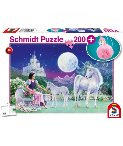 Puzzle - Avec porte-clé peluche - SCHMIDT SPIELE - Licorne - 200 pieces