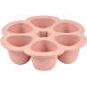 BEABA Multiportions en silicone de qualité premium, résistance thermique, couvercle hermétique, Fabriqué en Italie, 6x90 ml rose