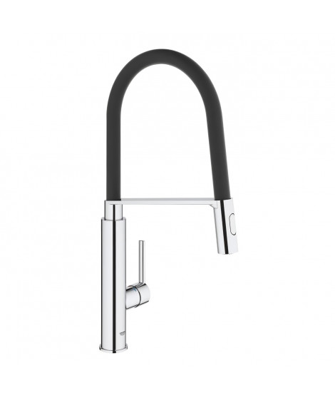 GROHE Robinet de cuisine évier Feel, robinet avec douchette extractible, bec en forme de U, inverseur 2 jets, 31489000